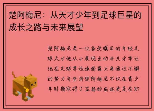楚阿梅尼：从天才少年到足球巨星的成长之路与未来展望